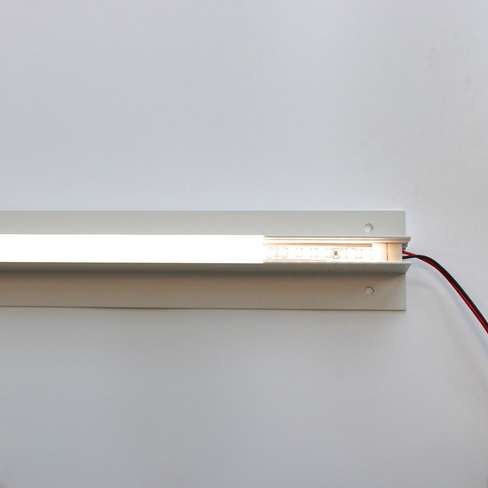Troldtekt Skinne til LED strips - Planforsænket, 120 cm, Forlængbar