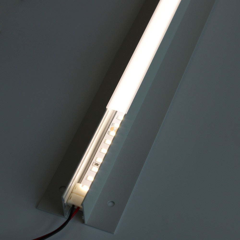 Troldtekt Skinne til LED strips - Planforsænket, 120 cm, Forlængbar