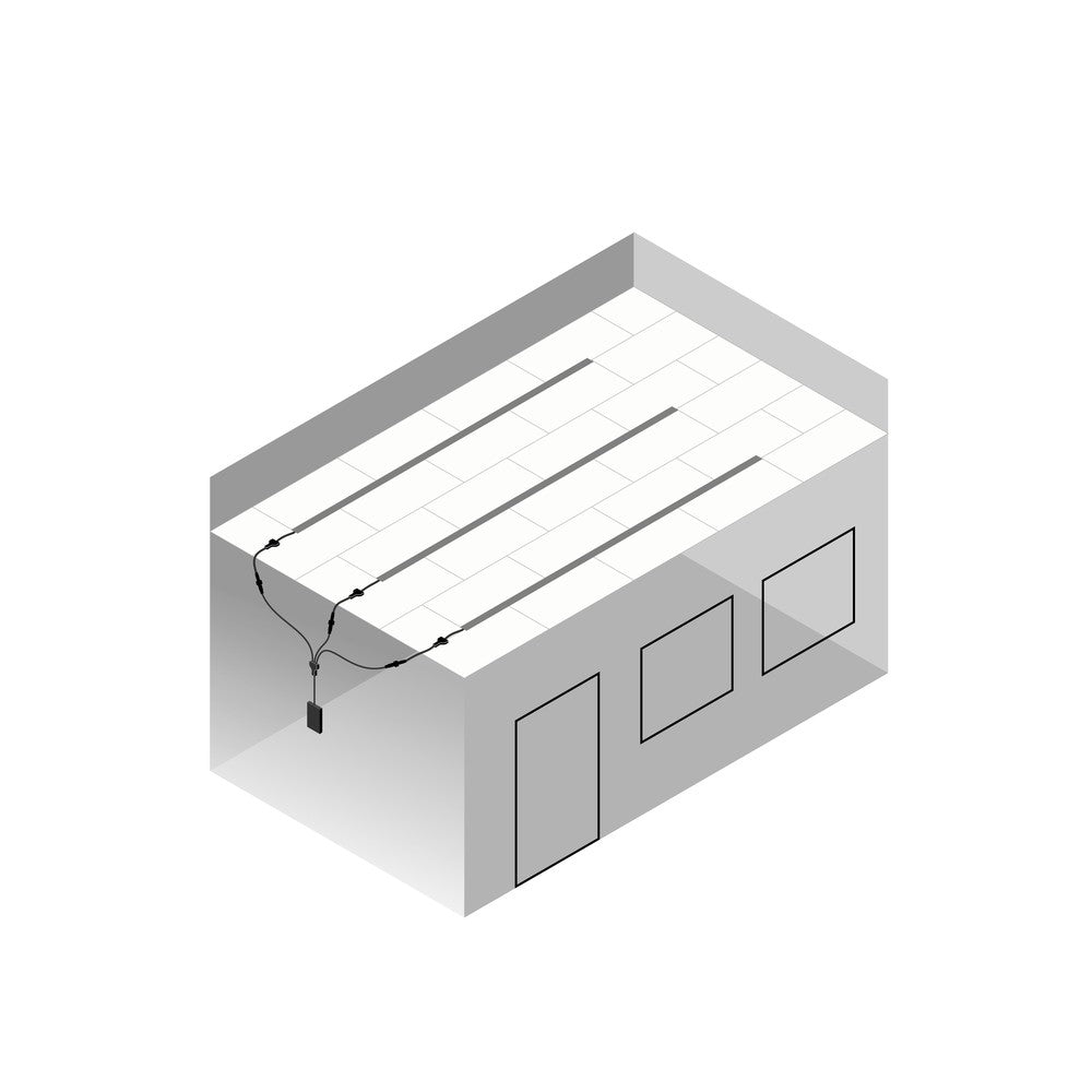 Troldtekt Skinne til LED strips - Planforsænket, 120 cm, Forlængbar