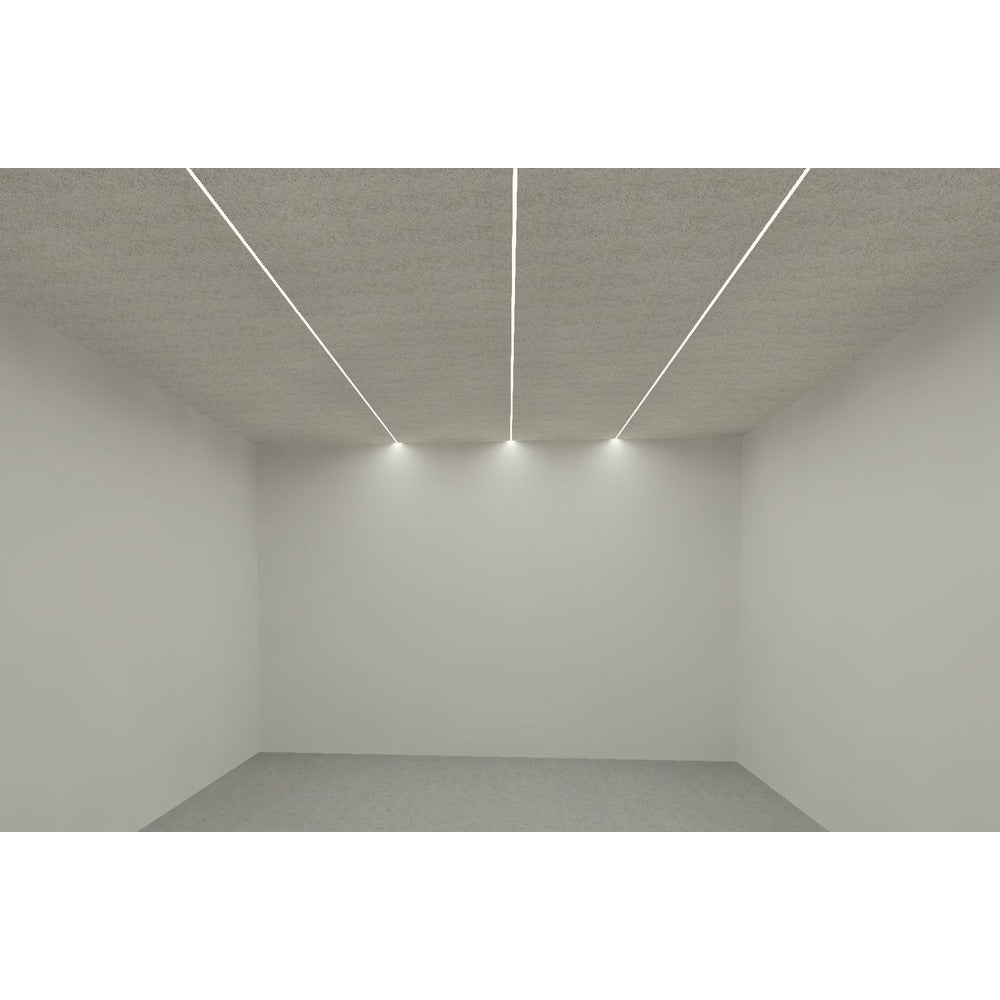 Troldtekt Skinne til LED strips - Planforsænket, 120 cm, Forlængbar