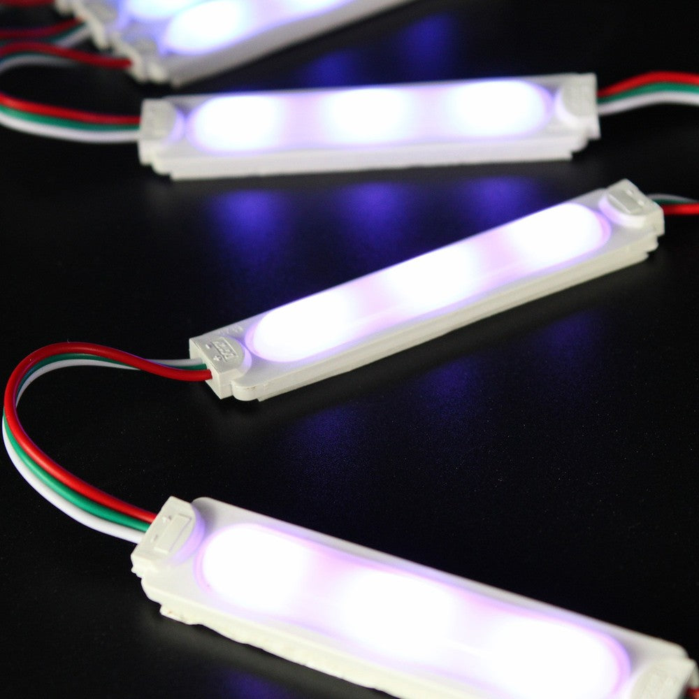 Vandtæt RGBIC LED modul - 20 stk, 2W, IP65, 12V, til skilte og special løsninger