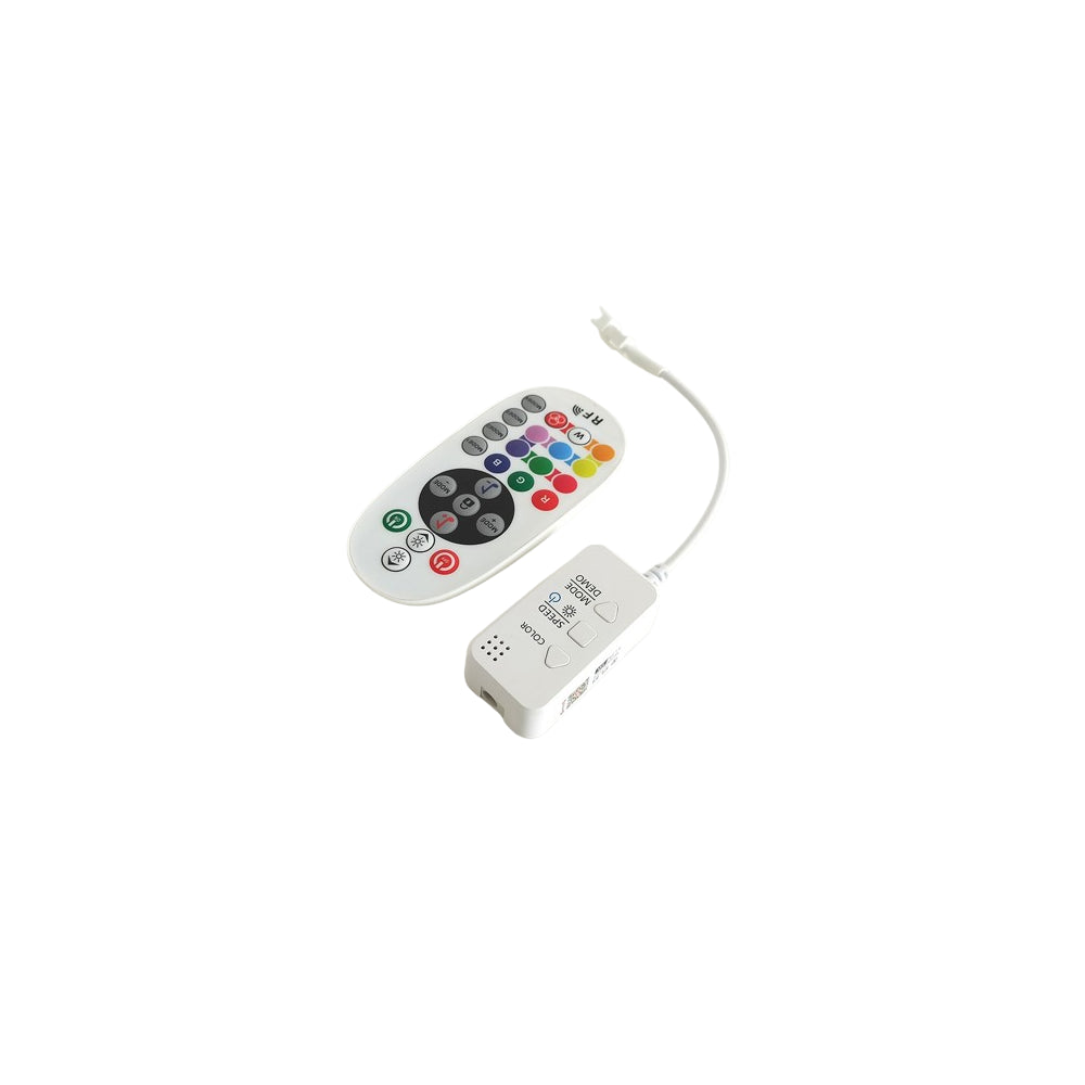 RGBIC kontroller med fjernbetjening - Infrarød, 12V/24V, op til 288W, RGB LED lysstyring