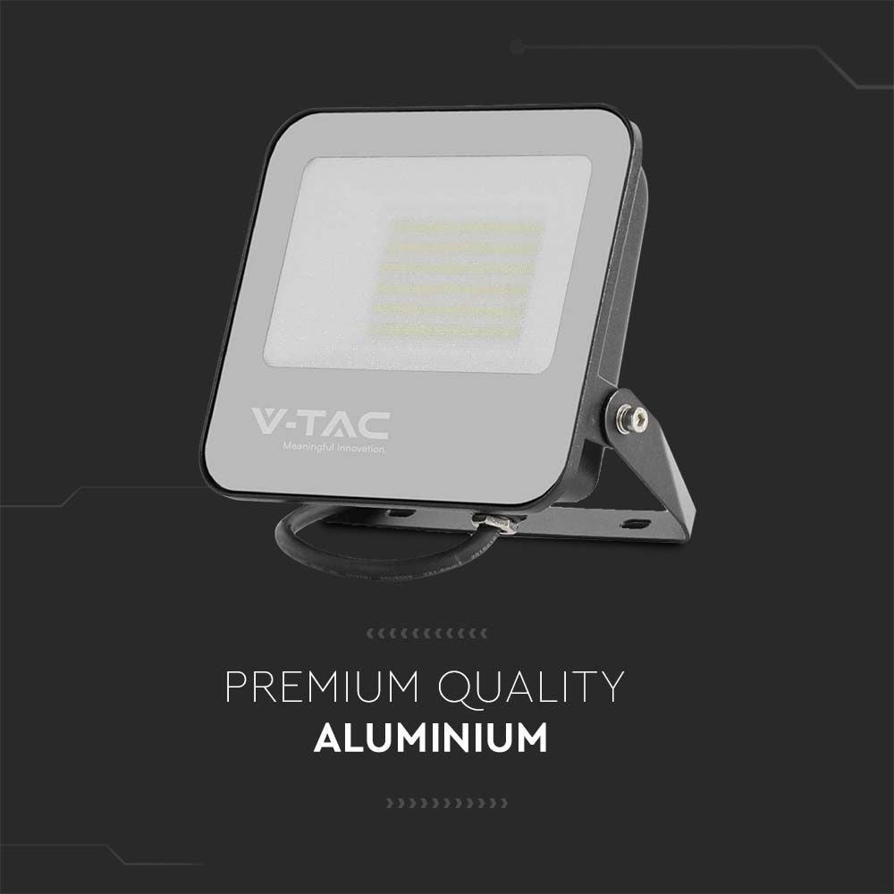 V-Tac 30W LED projektør - 185LM/W, arbejdslampe, udendørs, høj effektivitet og vandtæt (IP65)
