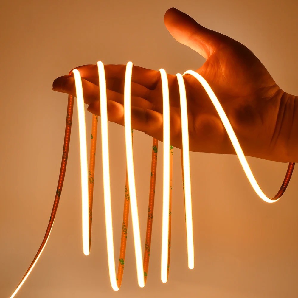 8W/m CCT COB-LED strip til 120 cm profil - 237 cm, IP20, 608 LED pr. meter, 5mm bred, 24V, RA97 - 8W/meter LED Strip, 24V, 800lm/m, RA90