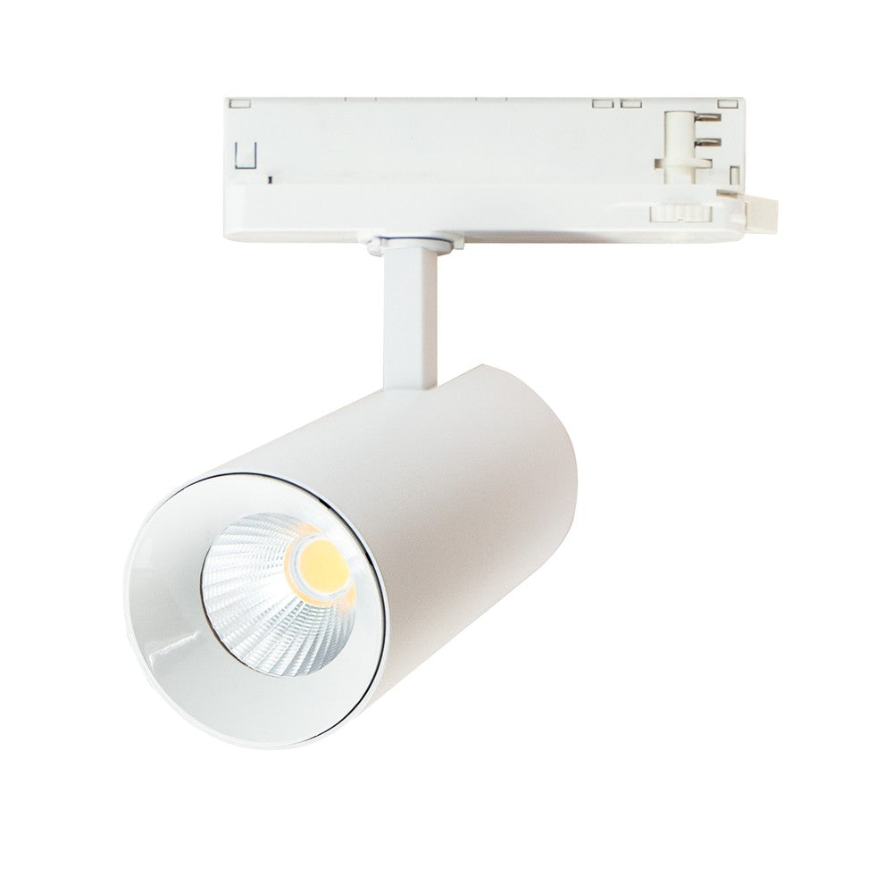 Spectrum hvid skinnespot - To spredningsgrader, RA90, 3-faset, 15/50W, 230V, 1500/2500lm, RA90.