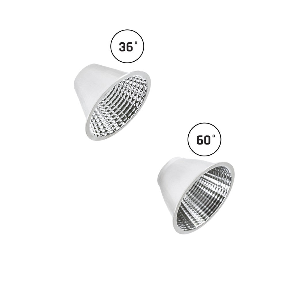 Spectrum hvid skinnespot - To spredningsgrader, RA90, 3-faset, 15/50W, 230V, 1500/2500lm, RA90.