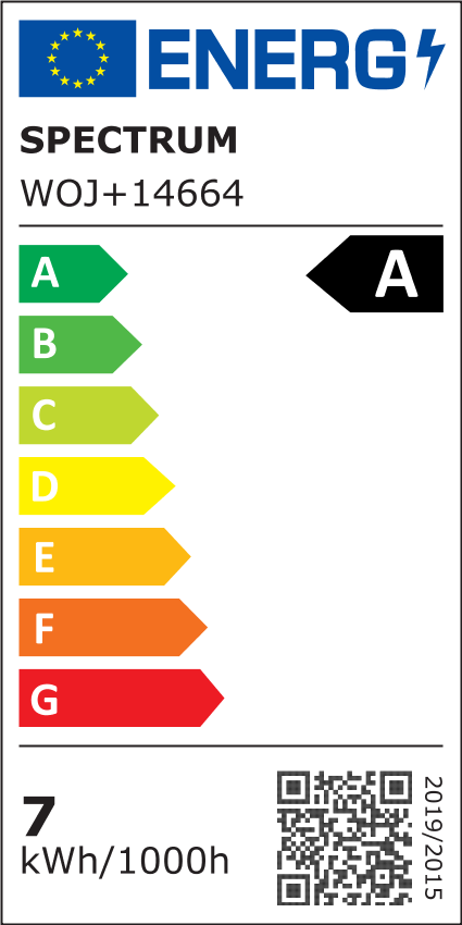 Spectrum 6,8W LED pære - 213 lm/W, A60, kultråd, klart glas, E27