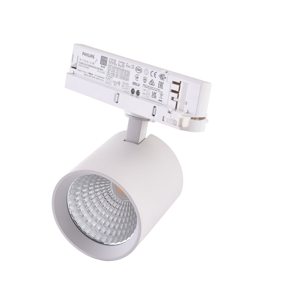 LEDlife Hvid Skinnespot 20W - Høj Lysstyrke 175lm/w, RA93, 3-Faset - Erstatter 85W, Input 230V, 3500lm, RA90