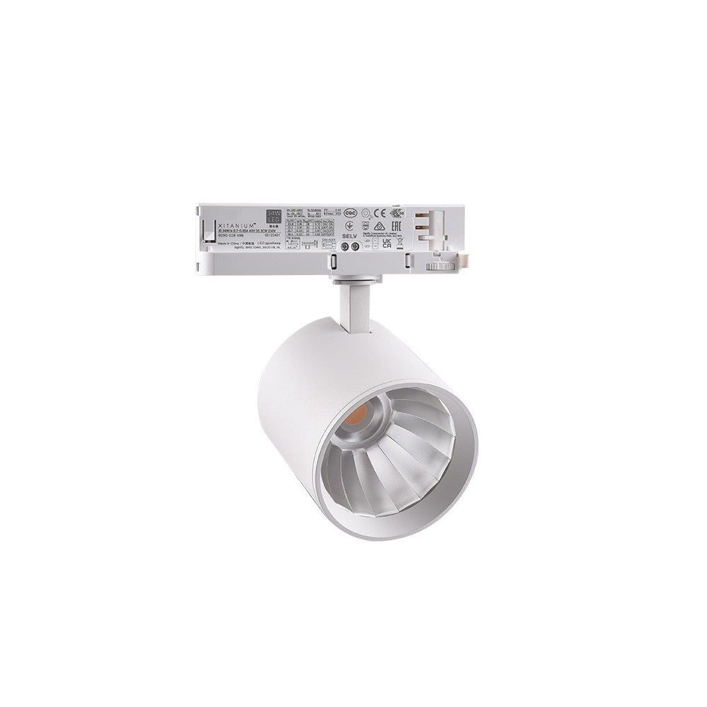 LEDlife 30W vækst skinnespot i hvid farve med 3-faset system - Effekt: 30W, Input: 230V, Lysstyrke: 2800lm, Farvegengivelse: RA95.