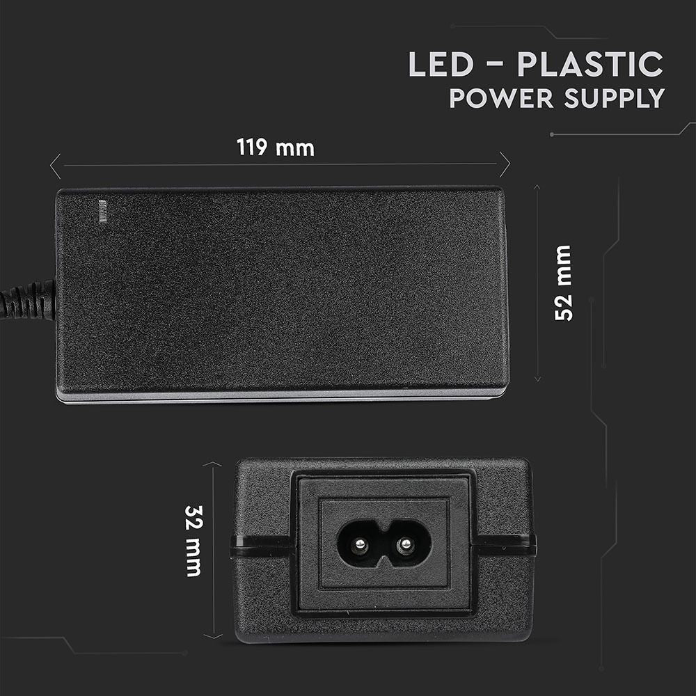 V-Tac 30W LED strip strømforsyning - 12V DC, 5A, IP44 til vådrum