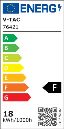 V-Tac 18W LED loftslampe - 25 x 25cm, sort kant, inkl. lyskilde - Effekt: 18W - Input: 230V - 1830lm - RA80