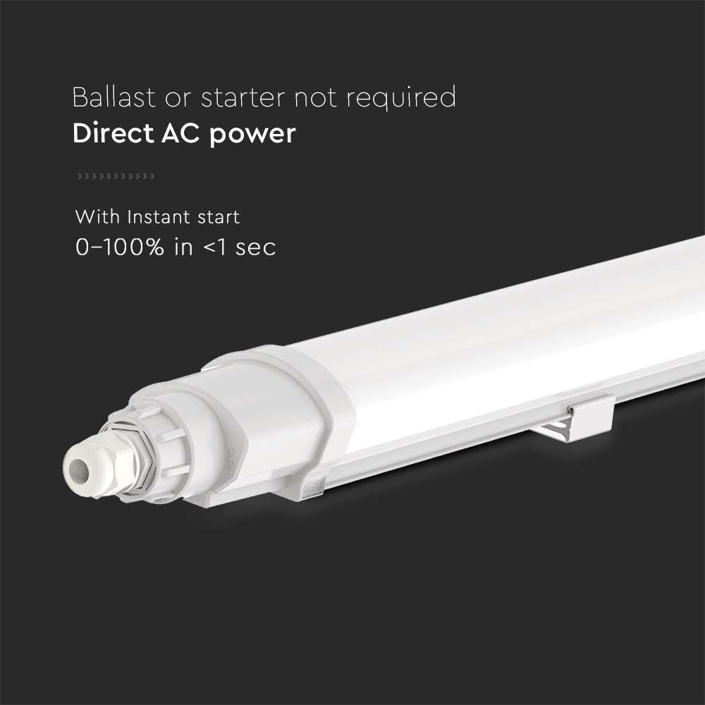V-Tac Vandtæt LED armatur - 36W, 120 cm, IP65, 230V, 3900lm