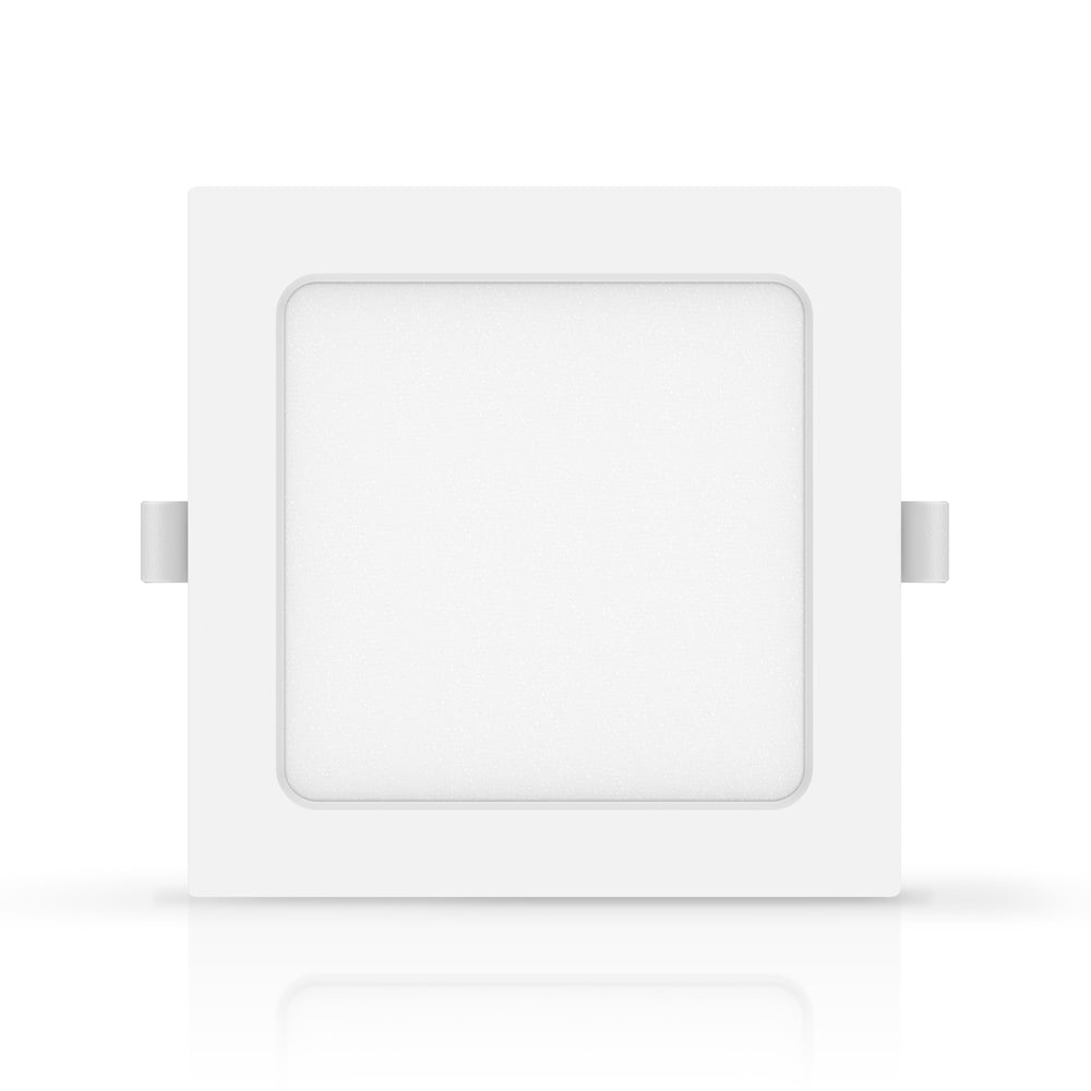 LED E6 Bagbelyst Indbygningsspot, 9W, 3000K, Kvadratisk – Påført Montering (Udskæringsmål: 115-125mm)