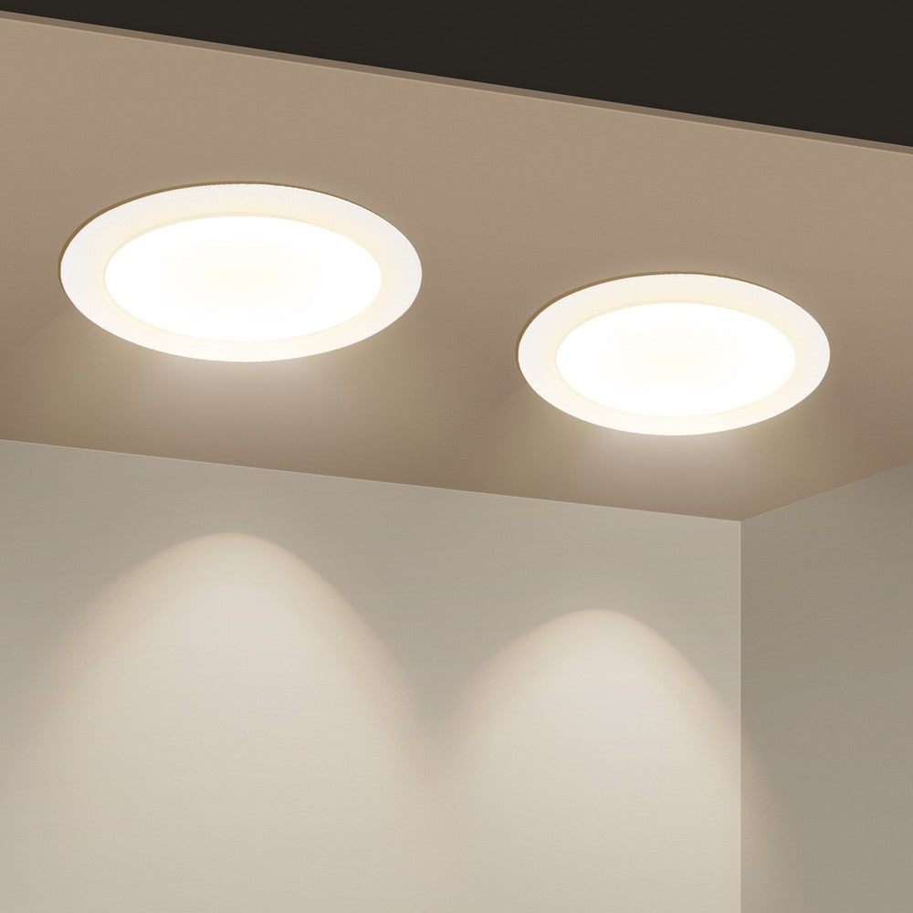 LED E6 Baggrundsbelyst Indbygningsspot, 18W, 4000K, Ø190-200mm Udskæring, Rund, Plan Montering