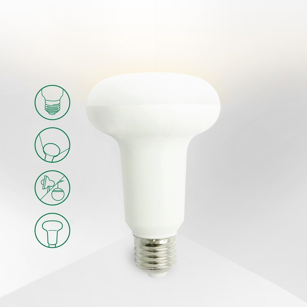 LED-pære A5 R80 E27 12W 3000K, erstatter 81W, 1170lm, RA80, 230V, 3 års garanti