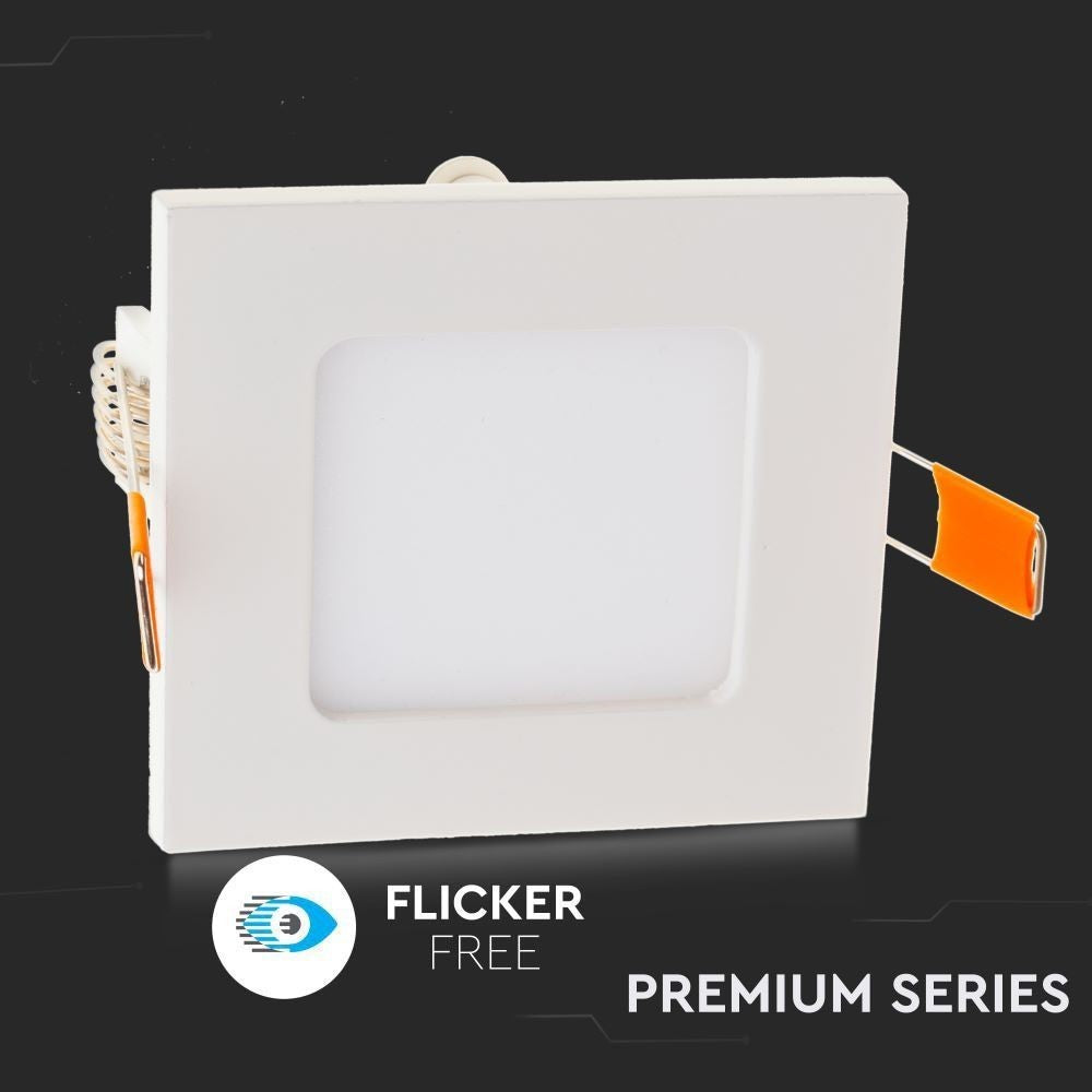 V-Tac 18W LED indbygningspanel - Hul: 20,5 x 20,5 cm, Mål:22,5 x 22,5 cm, 230V, 1500lm, RA80, Flicker free