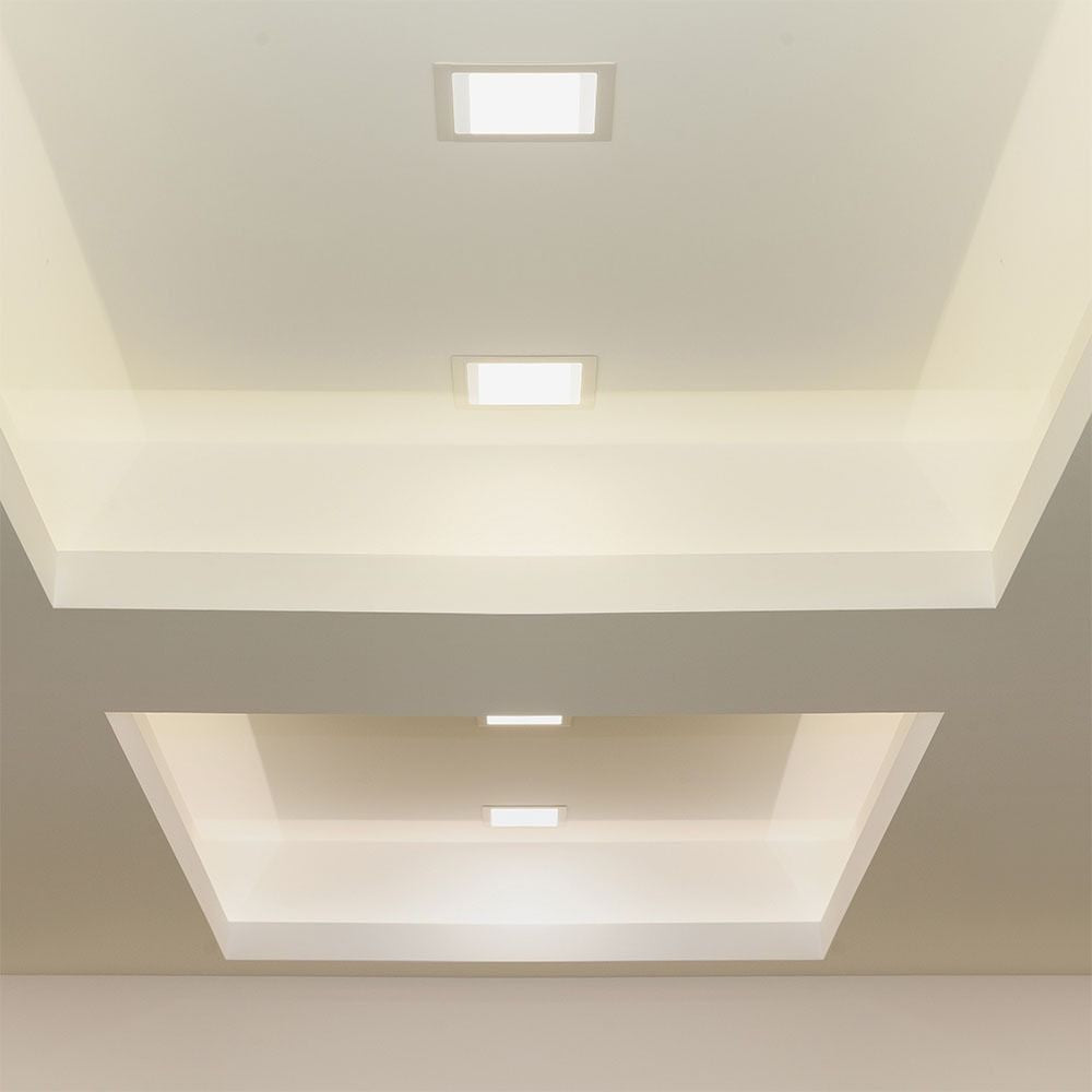V-Tac 18W LED indbygningspanel - Hul: 20,5 x 20,5 cm, Mål:22,5 x 22,5 cm, 230V, 1500lm, RA80, Flicker free