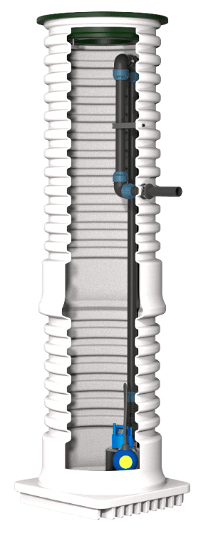 WaterCare 425 x 1500 x 40 mm PE-pumpebrønd til dræn m/Flygt SXM2