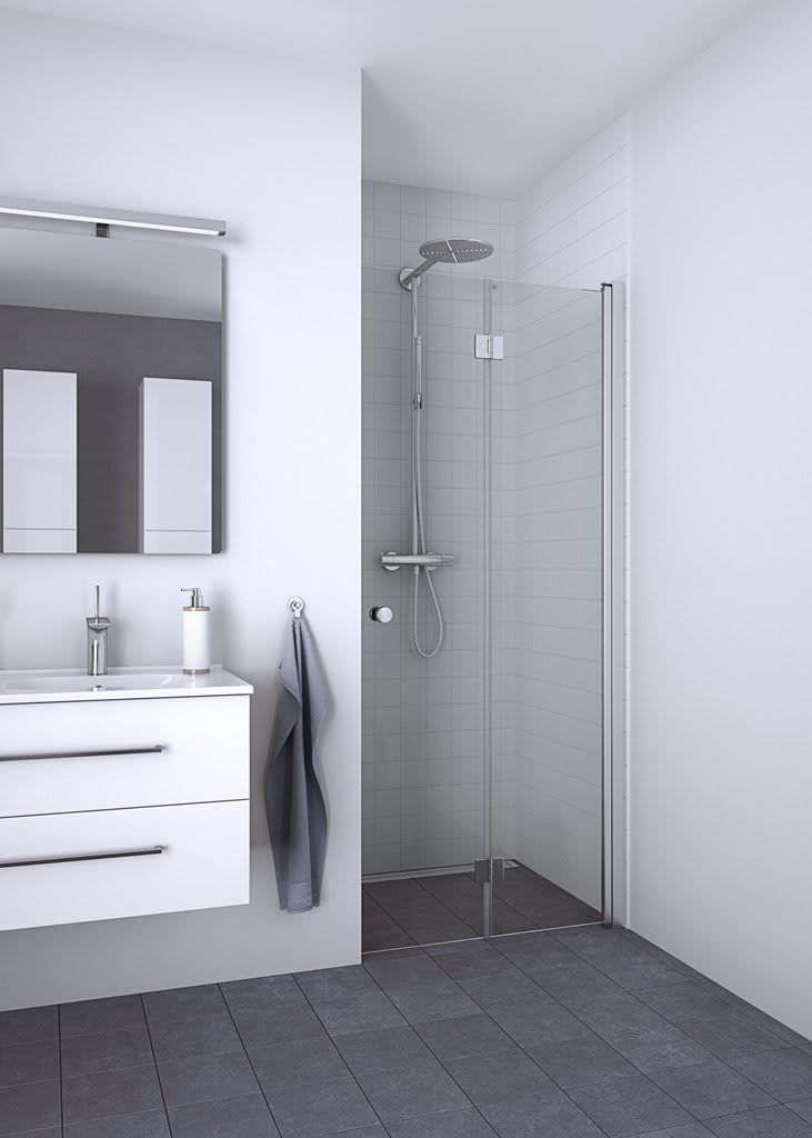Dansani Match "B" Foldedør 200*67-69 cm satin / klart glas