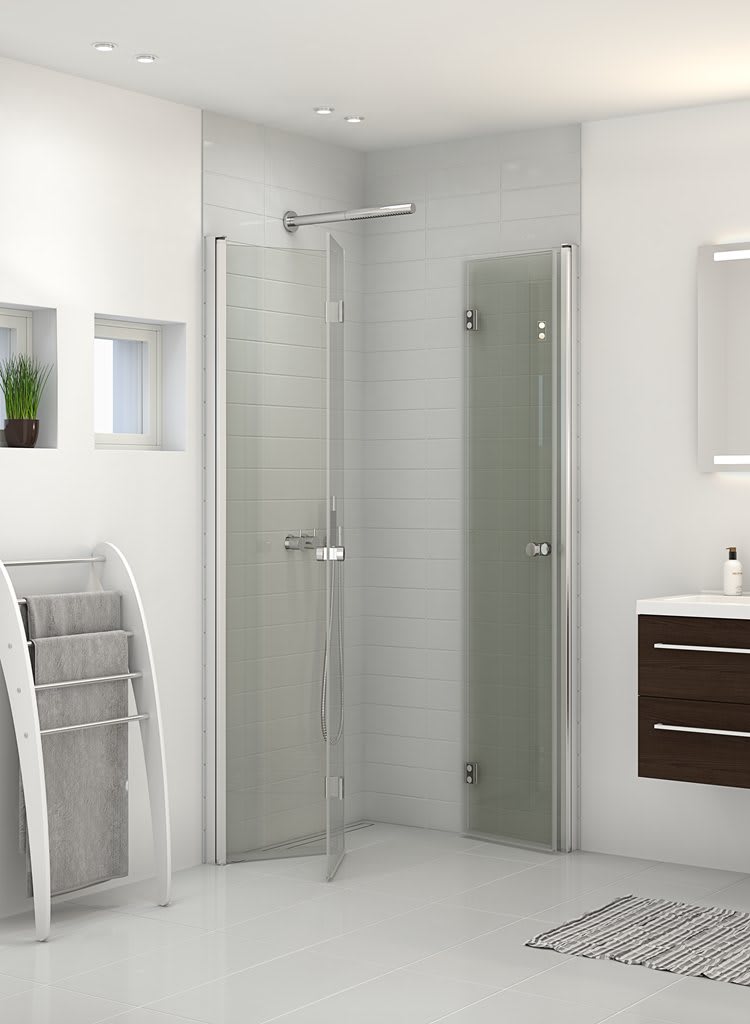 Dansani Match "B" Foldedør 200*67-69 cm satin / klart glas