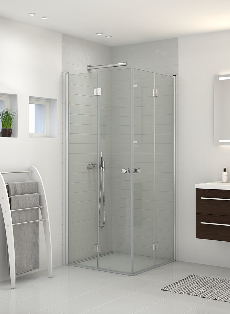 Dansani Match"B" Foldedør 200*77-79 cm satin / klart glas
