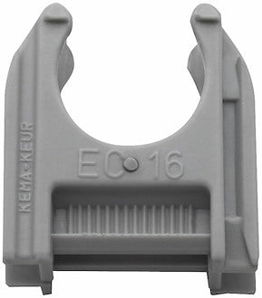 RØRHOLDER EC, 16 MM, GRÅ, 100STK./FORP.