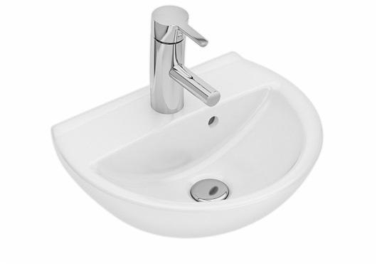 Ifö Spira håndvask 40 cm, buet forkant, boltemontering