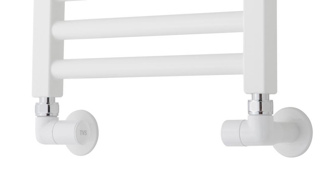 TVS VINKEL VENTILSÆT HVID RAL 9016