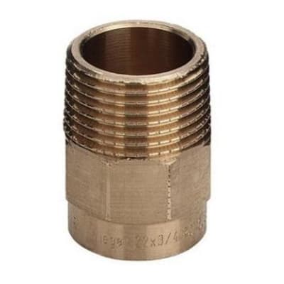 22 mm x 3/4" Lodde overgang muffe/nippel