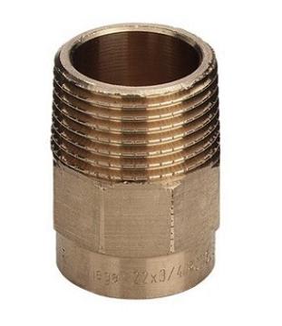 15 mm x 3/4" Lodde overgang muffe/nippel