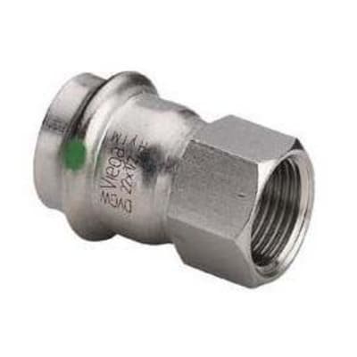 18 mm x 3/4" Overgang Sanpress Inox muffe/muffe