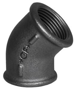 2" Sort vinkel 45° muffe/muffe