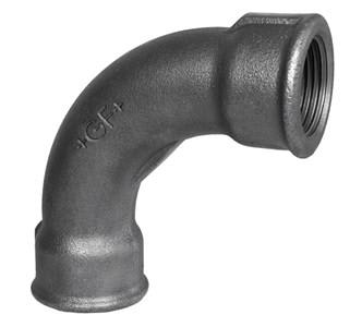 3/4" Sort bøjning 90° muffe/muffe