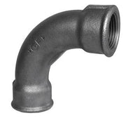 1" Sort bøjning 90° muffe/muffe