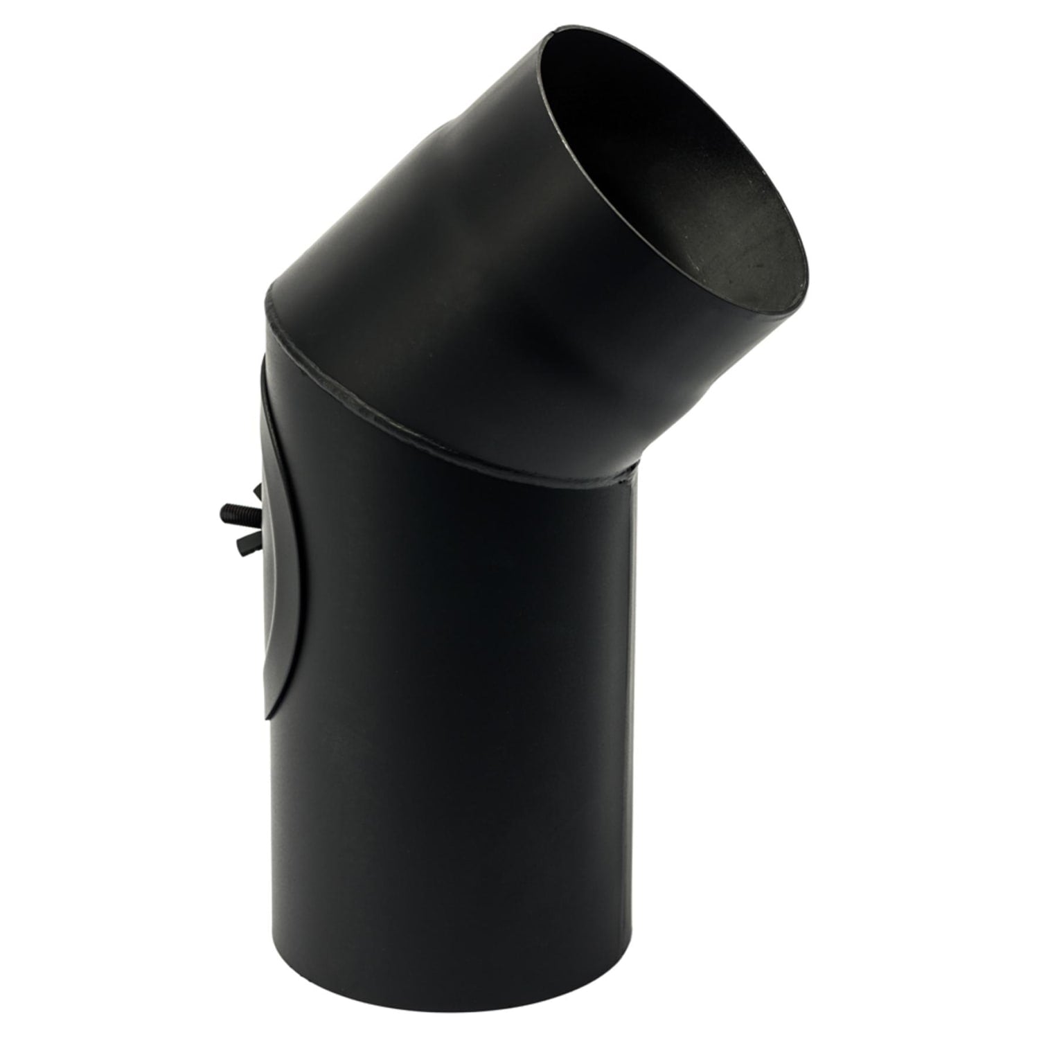 150 mm Metalbestos Sorte røgrør knærør 45° med renseklap