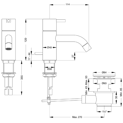 Vola HV3 forkromet