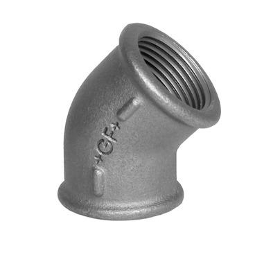 2" Galvaniseret vinkel 45° muffe/muffe