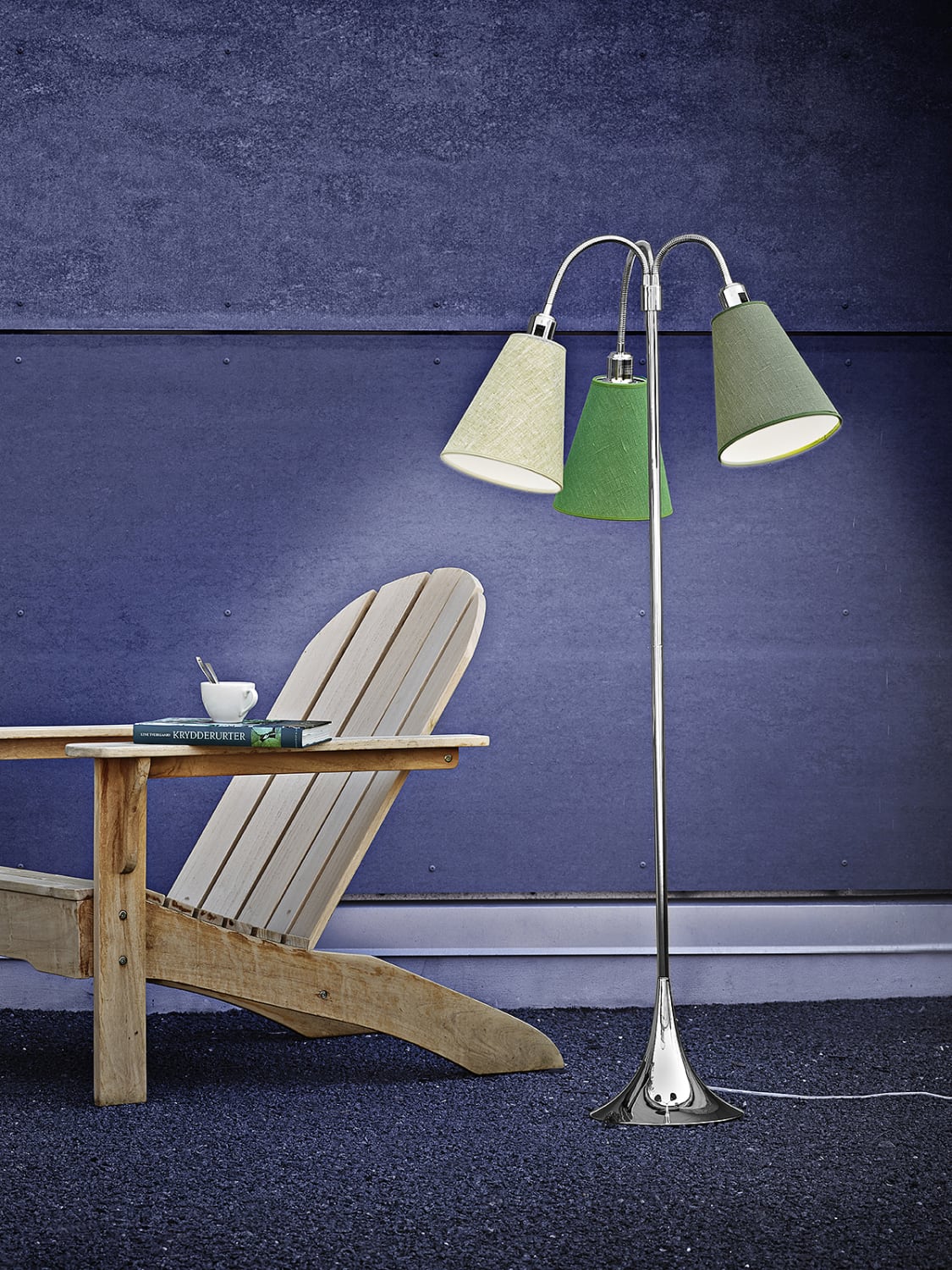 Gulvlampe Trafik Excl. Skærme Krom