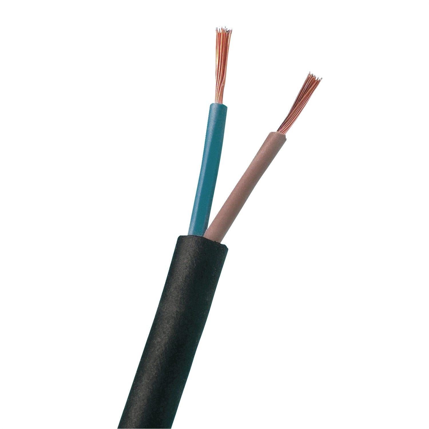 Ledning H03VV-F Rund 2x0,75 sort, 5 meter