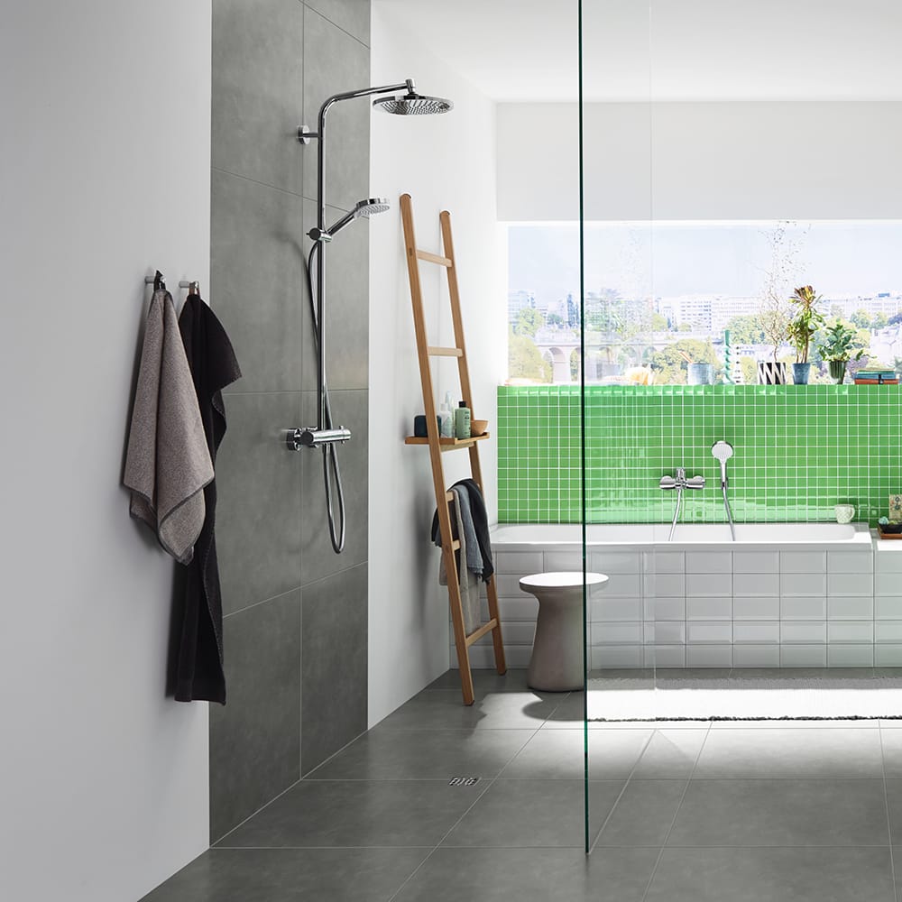 Hansgrohe Crometta S 240 Showerpipe, 1jet, EcoSmart, krom