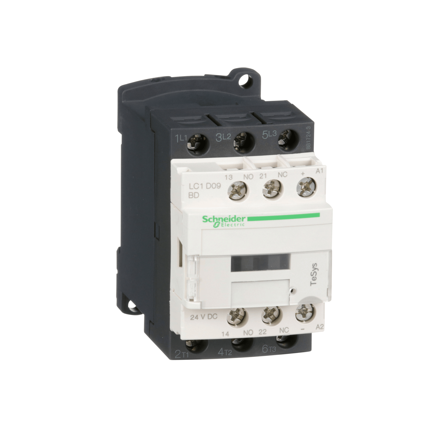 TeSys D kontaktor LC1D09BD 3P 9A AC-3 4kW@400V 1NO+1NC hjælpe kontakt 24V DC spole