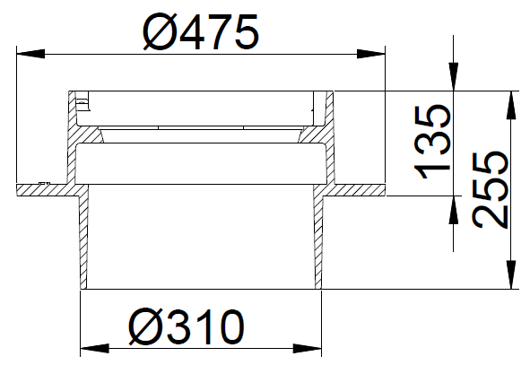 Duco 315 x 240 mm rendestenskarm, fast, GG SORT