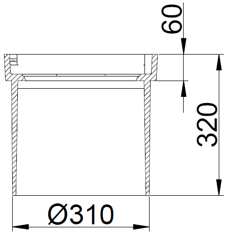 Duco 315 x 320 mm rendestenskarm, flydende, 2-flanget, SG SORT