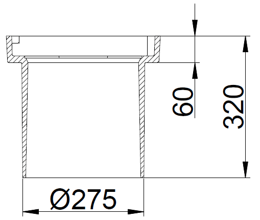 Duco 280 x 320 mm rendestenskarm, flydende, 2-flanget, SG SORT