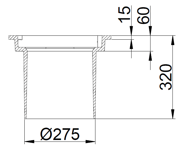 Duco 280 x 320 mm rendestenskarm, flydende, 4-flanget, SG SORT