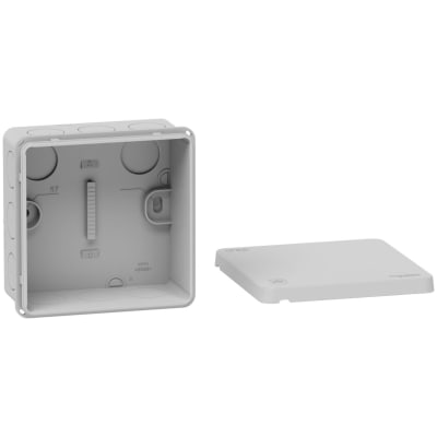 Schneider Mureva forgreningsdåse, lysegrå, IP65, 87x87x42 mm