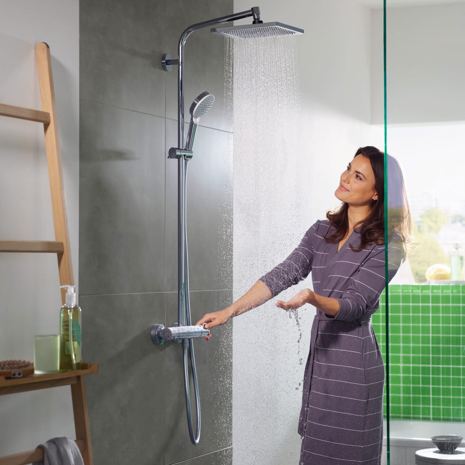 Hansgrohe Crometta E 240 Showerpipe brusesystem 2jet EcoSmart, krom
