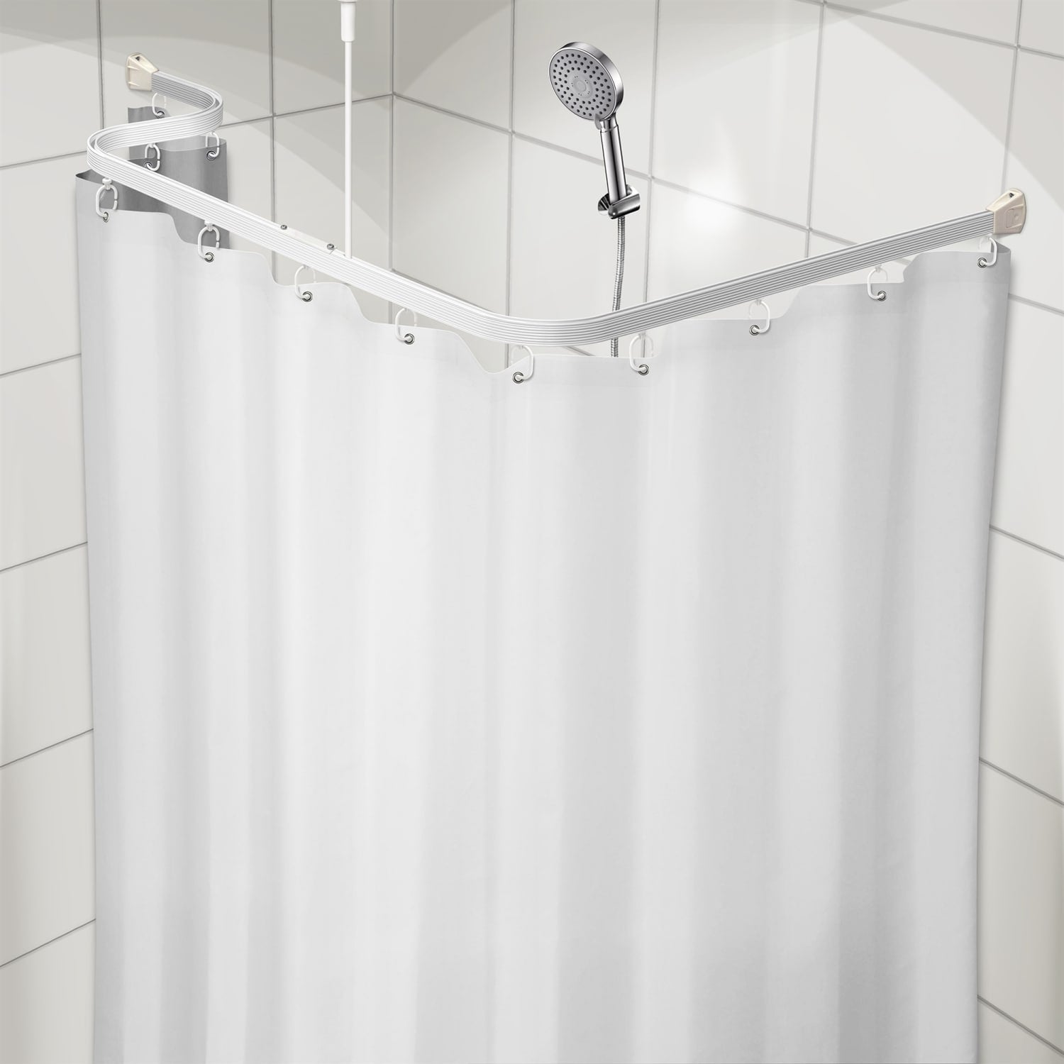Forhæng Unicolor Miljø b:200 x h:200cm Hvid 14kovser U/bly/PVC