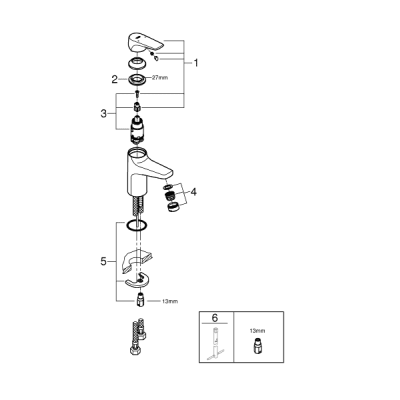 GROHE BauFlow Håndvaskarmatur, S-Size