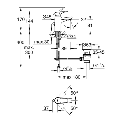 GROHE BauFlow Håndvaskarmatur, S-Size